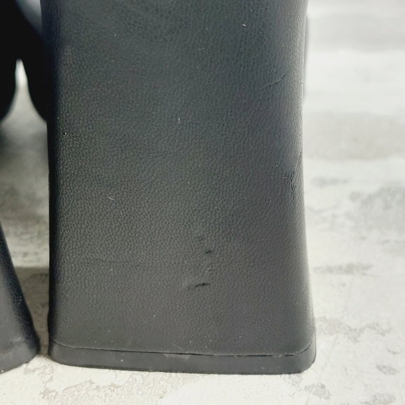 NEW Open Edit Saydee Black Block Heel Slip On Square Toe Sandals T70 - Picture 12 of 13